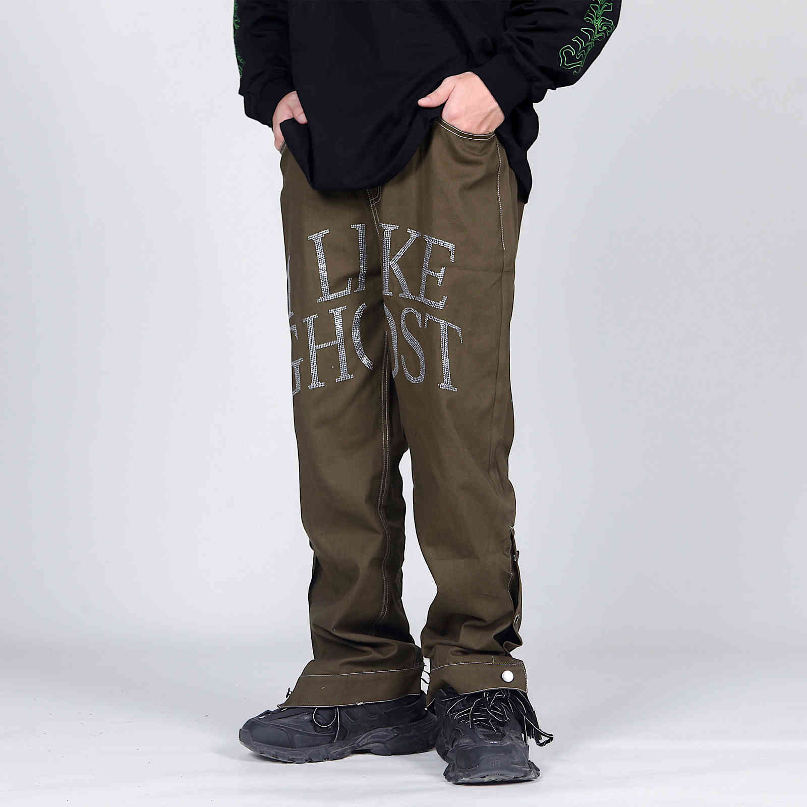 IEFB /men's wear Streetwear fix micro-horn pants trendy hip hop all-match casual pants for couple 9Y3772 210524