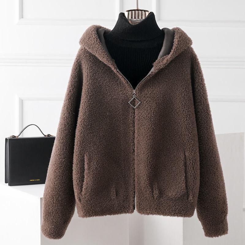Women' Fur & Faux 2022 Women Winter Genuine Wool Warm Coats Female Solid Color Hooded Outwear Ladies Loose Casual Slim Jackets S127, Chocolate
Women' Fur & Faux 2022 Women Winter Genuine Wool Warm Coats Female Solid Color Hooded Outwear Ladies Loose Casual Slim Jackets S127, Chocolate