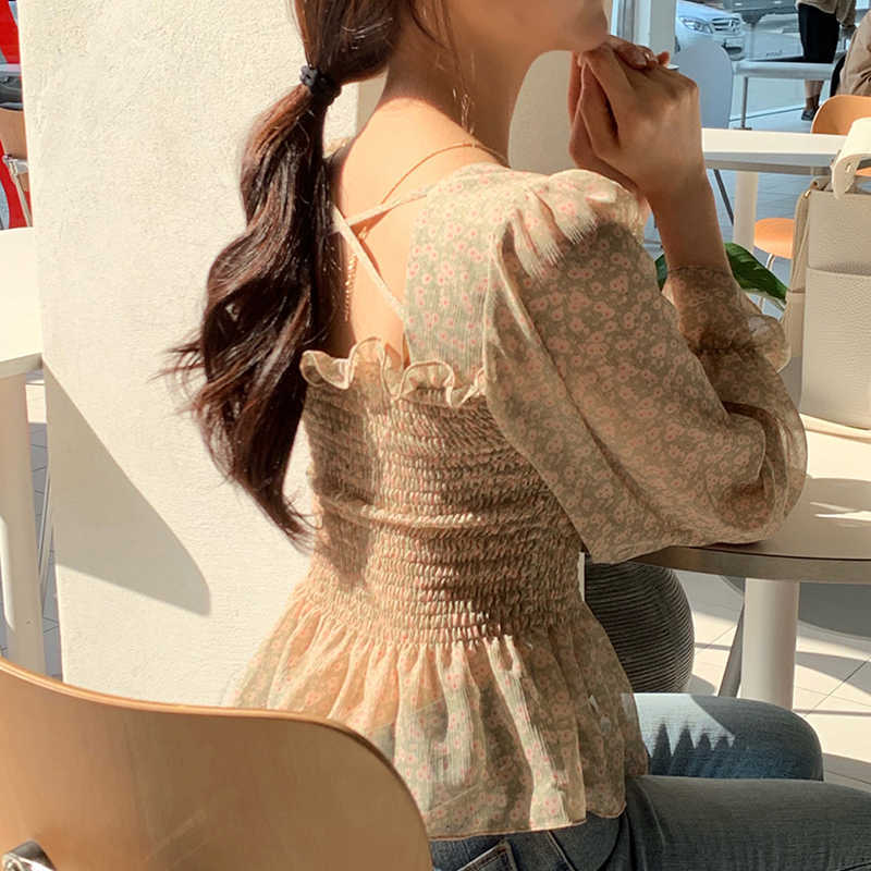 Summer Shirt Long Sleeve Chiffon Shirt Women Floral Square Collar Ruffled Women's Top and Blouse Sweet Shirt Slim 14470 210527, As picture
Summer Shirt Long Sleeve Chiffon Shirt Women Floral Square Collar Ruffled Women's Top and Blouse Sweet Shirt Slim 14470 210527, As picture
