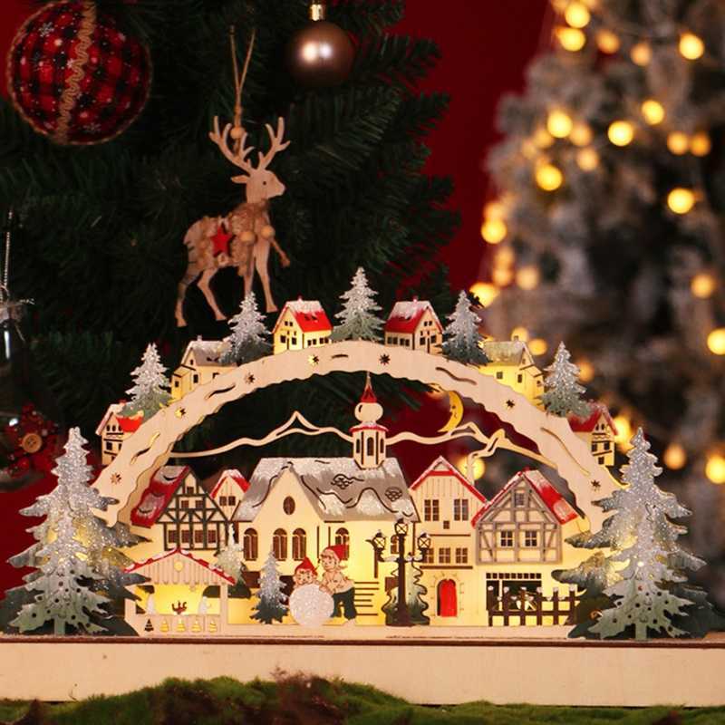 Christmas Desktop Wooden Ornaments LED Light Luminous Xmas Village Home Decoration P0828
Christmas Desktop Wooden Ornaments LED Light Luminous Xmas Village Home Decoration P0828