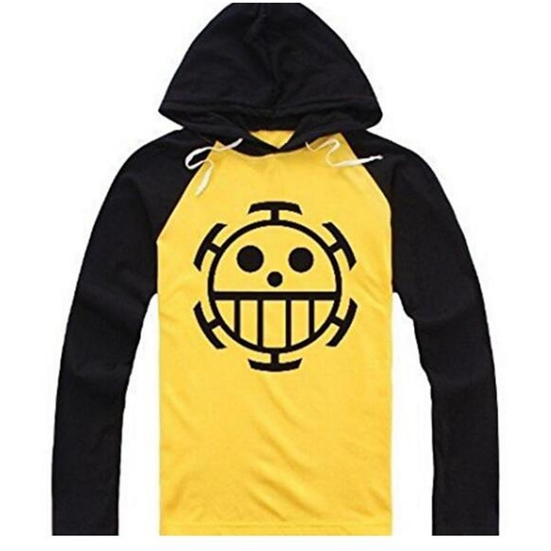 Trafalgar Law Yellow T-Shirt Anime Cosplay costume long sleeve hoodie hooded Tshirt 210629
