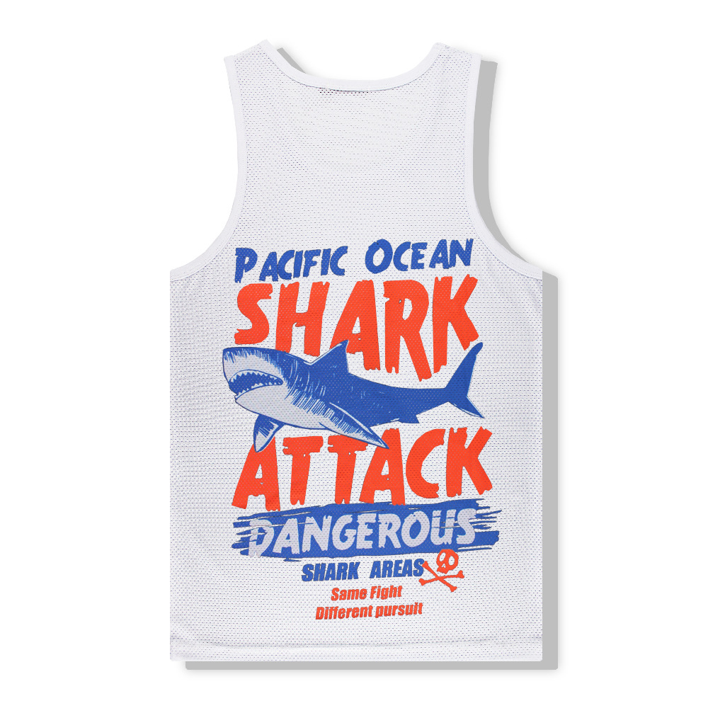 Alisister Plus Size 3d Vest Shark Print Men Women Sleeveless Tank Top Bodybuilding Male Fitness Undershirts Summer Beach Tops