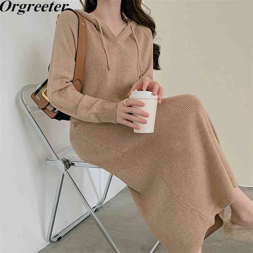Fall Winter Women Dresses Hooded Korean Knitting Super Elastic Elegant Vintage Lady Long Vestidos 210602, Yellow
Fall Winter Women Dresses Hooded Korean Knitting Super Elastic Elegant Vintage Lady Long Vestidos 210602, Yellow