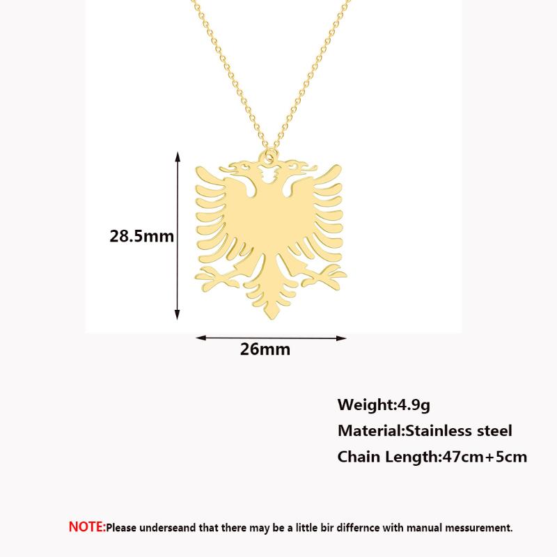 Pendant Necklaces WANGAIYAO Stainless Steel Accessories Albanian Eagle Golden Necklace Couple Fashion Personality Item Jewelry