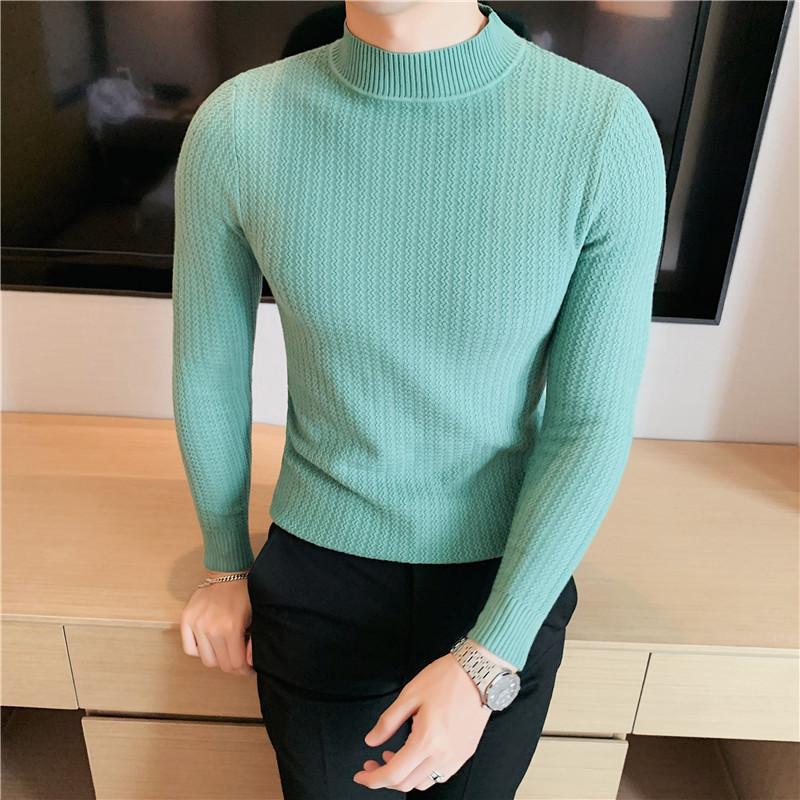 Men's Sweaters Half Turtleneck Sweater Winter Solid Color Striped Knitted Korean Fashion Slim High Quality Men, Aq 3
Men's Sweaters Half Turtleneck Sweater Winter Solid Color Striped Knitted Korean Fashion Slim High Quality Men, Aq 3