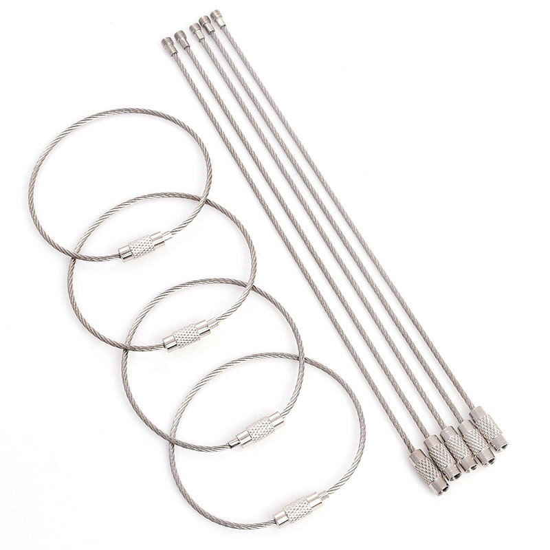 Screw Locking Stainless Steel Wire Keychain Cable Rope Key Holder Keyring Key Chain Rings Cable Outdoor Hiking Keychains
Screw Locking Stainless Steel Wire Keychain Cable Rope Key Holder Keyring Key Chain Rings Cable Outdoor Hiking Keychains