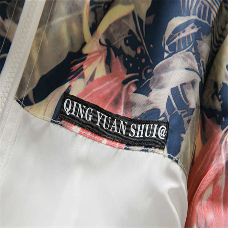 RUELK Spring And Autumn Men's Fashion Casual Floral Hooded Long-Sleeved Jacket Men's Jacket Cool Windbreaker M-5XL 210819