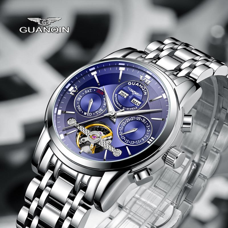 Wristwatches GUANQIN Men's Watch Mechanical Automatic Multi-Function Chronograph Business And Sports 30M Waterproof Weekly Calendar, Silver black
Wristwatches GUANQIN Men's Watch Mechanical Automatic Multi-Function Chronograph Business And Sports 30M Waterproof Weekly Calendar, Silver black