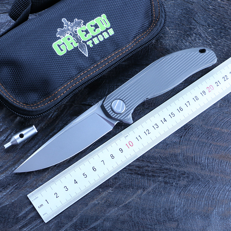 Green thorn stellar TC4 titanium handle vg10 blade outdoor portable camping hunting practical folding fruit knife EDC tool
Green thorn stellar TC4 titanium handle vg10 blade outdoor portable camping hunting practical folding fruit knife EDC tool