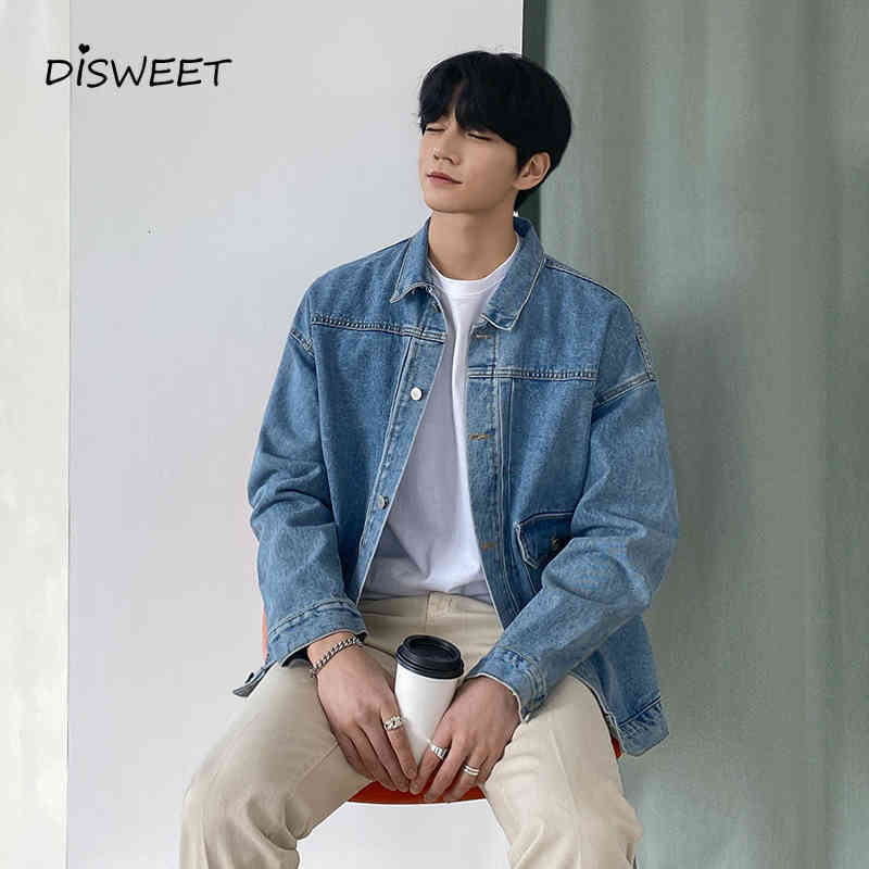 downs Men's coat Spring Daily travel Casual loose men Teen student denim jacket, Black
downs Men's coat Spring Daily travel Casual loose men Teen student denim jacket, Black