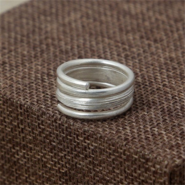 High quality 925 sterling silver wapped wire band rings American Europe antique handmade designer punk gothic Luxury jewelry accessories gifts