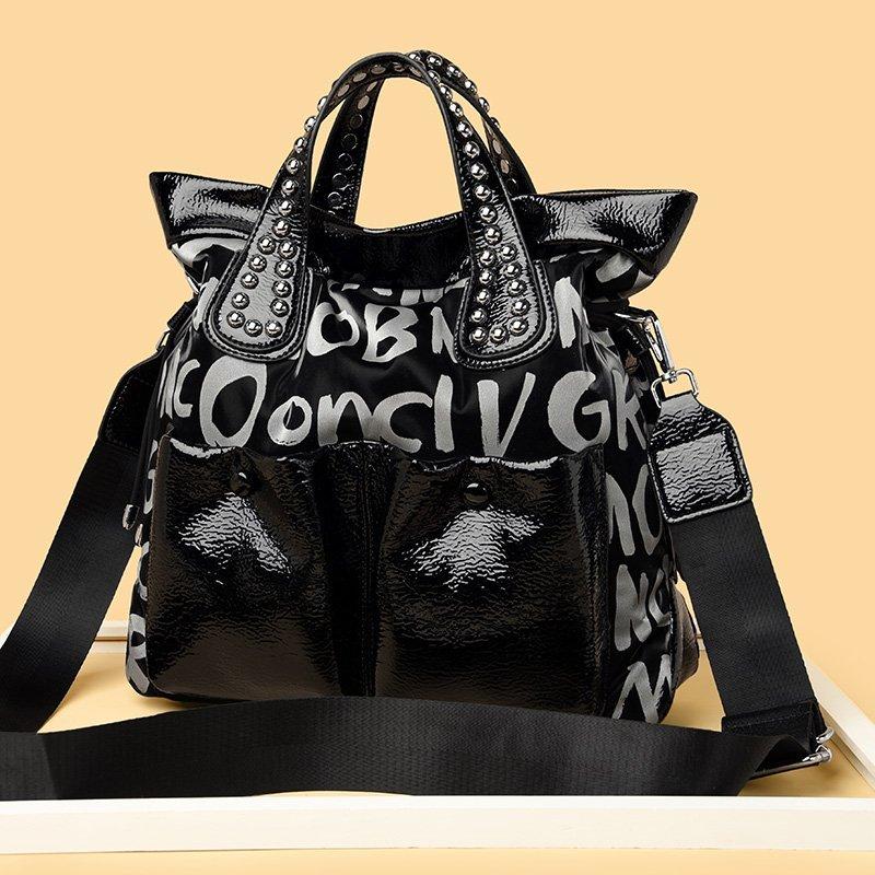 Designer Rivet Letter Leather Women Shoulder Bags High Quality Large Capacity Handbags Fashion Luxury Female Crossbody Bag
Designer Rivet Letter Leather Women Shoulder Bags High Quality Large Capacity Handbags Fashion Luxury Female Crossbody Bag