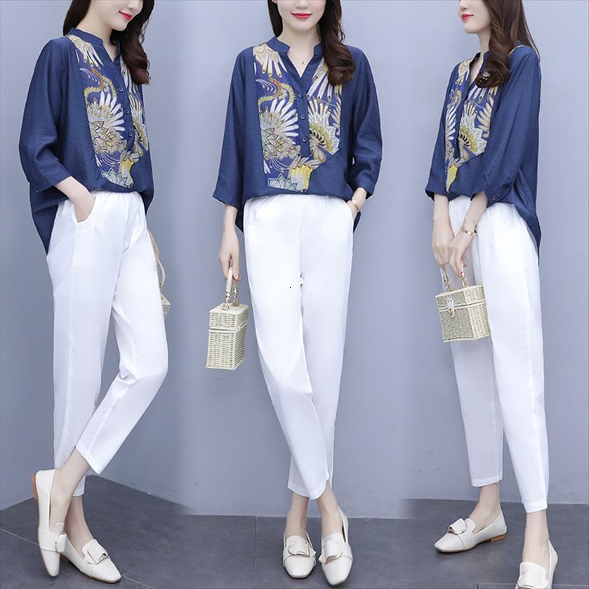 casual large size women tracksuits v neck breasted pullover blue two piece suit spring cotton linen printing comfortable womens, Gray
casual large size women tracksuits v neck breasted pullover blue two piece suit spring cotton linen printing comfortable womens, Gray