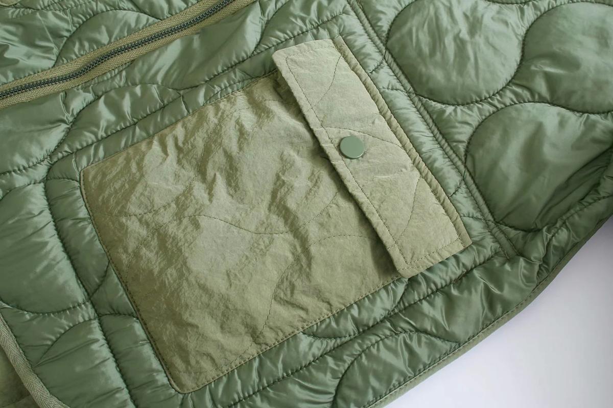 Women's Down & Parkas ZBZA 2021 Autumn Trend Personality Can Be Double-sided Padded Jacket Pocket Decoration Simple Cotton