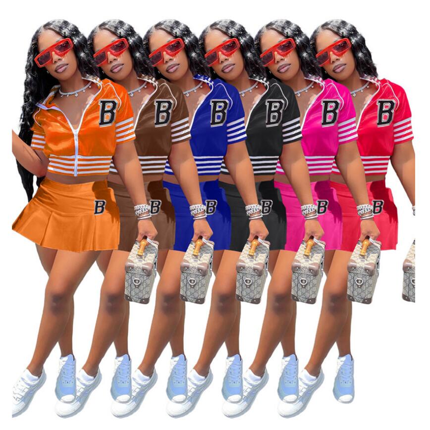 Wholesale Women Dress Sets Summer Outfits Short Sleeve Baseball Jacket+mini Skirt Matching Set Casual Spring Clothes Trendy Skirt Suit Bulk 7078, Mix color
Wholesale Women Dress Sets Summer Outfits Short Sleeve Baseball Jacket+mini Skirt Matching Set Casual Spring Clothes Trendy Skirt Suit Bulk 7078, Mix color