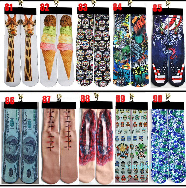 3D socks 500 design kids women men hip hop cotton stockings skateboard printed sock 100pcs=50pairs, Multi
3D socks 500 design kids women men hip hop cotton stockings skateboard printed sock 100pcs=50pairs, Multi