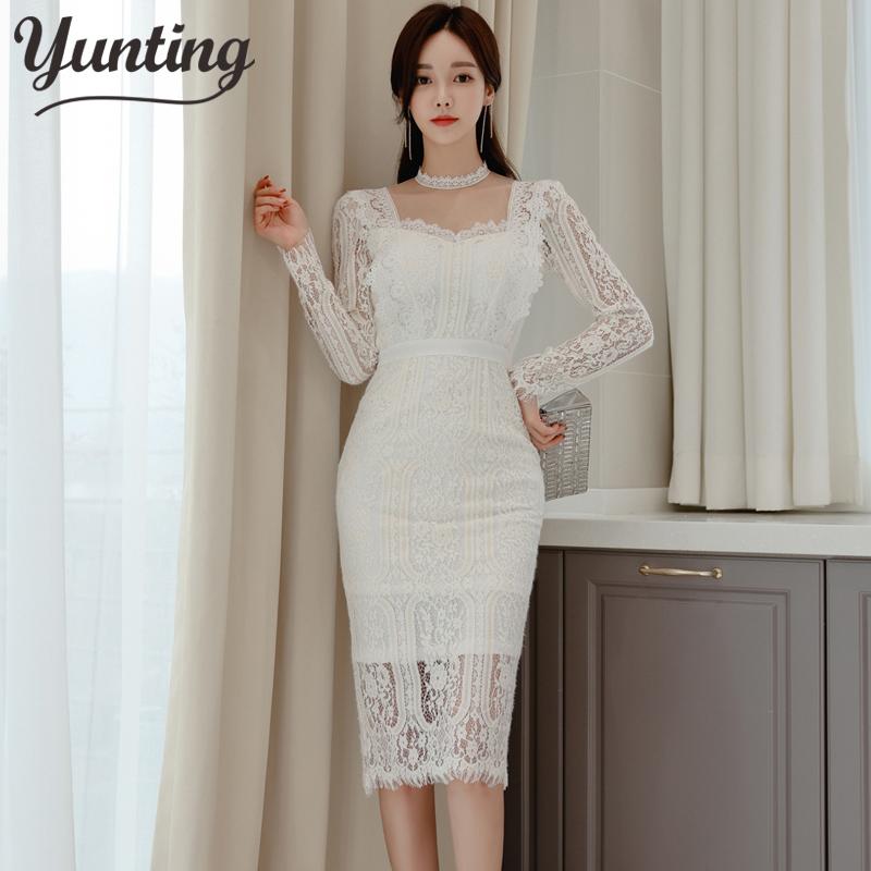 Casual Dresses 2021 Women' Spring White Lace Dress Long Sleeve Simple Slim Bodycon Korean Evening Party Pencil
Casual Dresses 2021 Women' Spring White Lace Dress Long Sleeve Simple Slim Bodycon Korean Evening Party Pencil