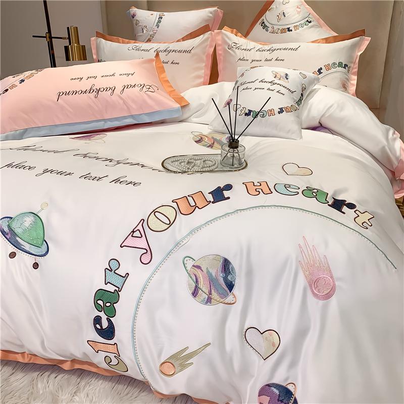 Cartoon Universe Planet Embroidery 600TC Egyptian Cotton Child Bedding Set Duvet Cover Flat Or Fitted Bed Sheet Pillowcases Sets
Cartoon Universe Planet Embroidery 600TC Egyptian Cotton Child Bedding Set Duvet Cover Flat Or Fitted Bed Sheet Pillowcases Sets