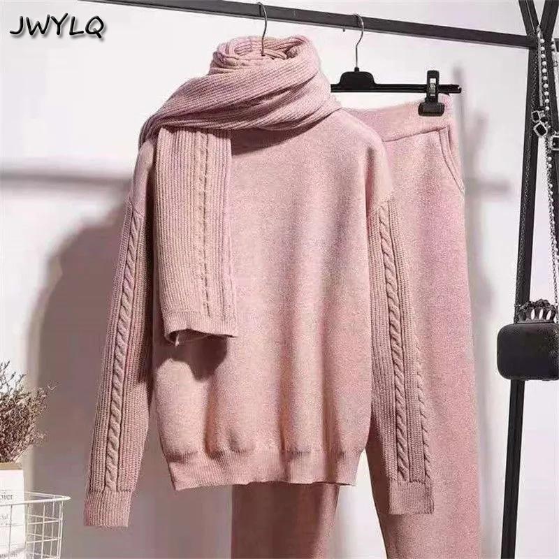 Women's Tracksuits Autumn Winter Women Three-piece Scarf Pants Sets Oversized Crop Top Sweaters Cashmere Sport Knitted Plus Size, Grey
Women's Tracksuits Autumn Winter Women Three-piece Scarf Pants Sets Oversized Crop Top Sweaters Cashmere Sport Knitted Plus Size, Grey