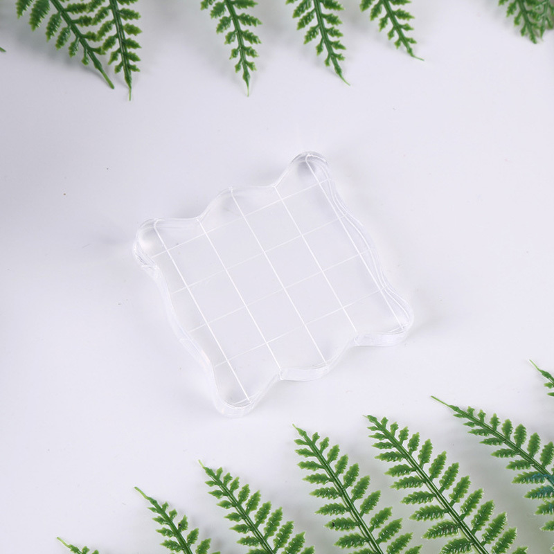 Rubber Stamp Transparent DIY Scrapbook Curved Skid Edge Acrylic Block Organic Glass Card Making Photo Album Decor