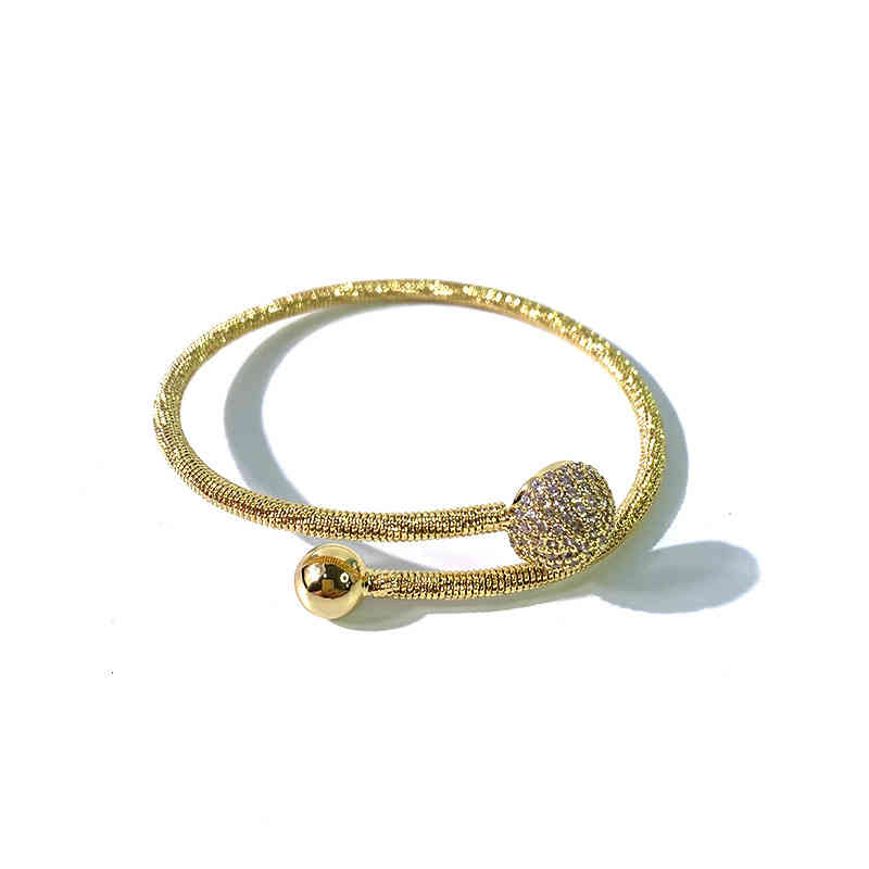 Charm Bracelets Korean Full Diamond Niche Design Metal Ball Adjustable Fashion Personality Ins Cool Wind
