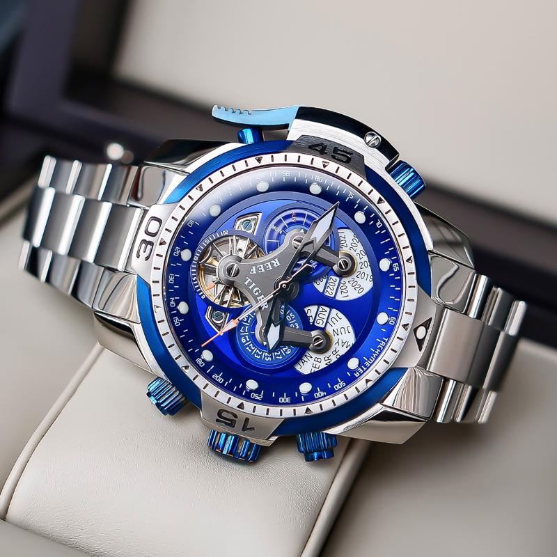 Wristwatches Reef Tiger/RT Designer Sport Mens Watch With Perpetual Calendar Date Day Complicated Blue Dial Mechanical Bracelet RGA3503, Rga3503-ybyb
Wristwatches Reef Tiger/RT Designer Sport Mens Watch With Perpetual Calendar Date Day Complicated Blue Dial Mechanical Bracelet RGA3503, Rga3503-ybyb