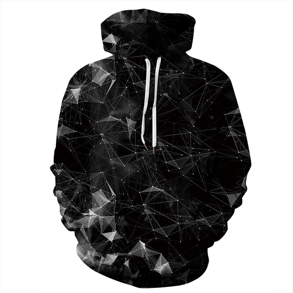 Women Autumn Long Sleeve 3D Print Hoodies Casual Geometric Loose Hooded Sweatshirts Plus Size 3XL Pullover 210428