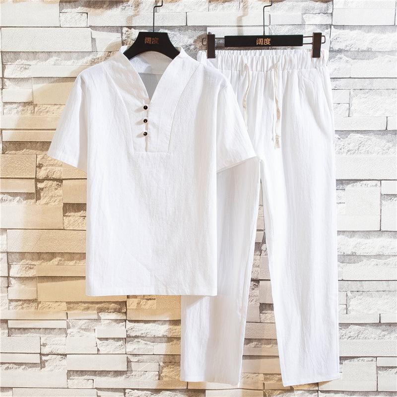 Men's Tracksuits (Shirt + Trousers) 2021 Summer Fashion Men Shirt Man Cotton And Linen Shirts Short Sleeve Casual Size To 5XL, Gray
Men's Tracksuits (Shirt + Trousers) 2021 Summer Fashion Men Shirt Man Cotton And Linen Shirts Short Sleeve Casual Size To 5XL, Gray