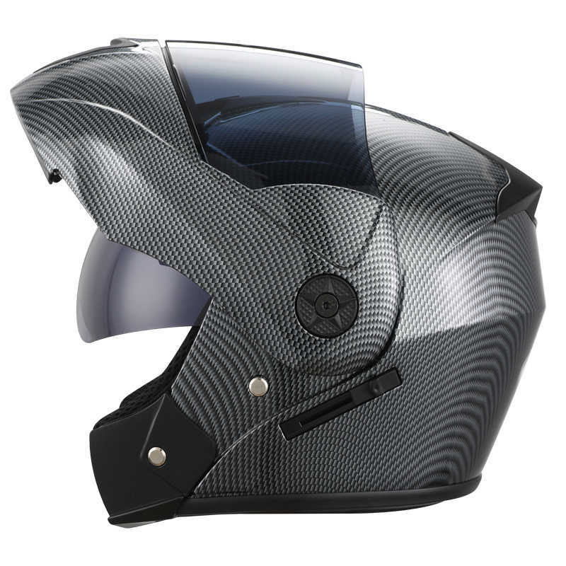 Motorcycle Helmet Flip Up Helmet Motorbike Modular Dual Lens Visors For Adults Full Face Safe Motocross Helm casque moto Q0630
