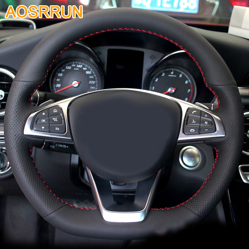 Hand-stitched Car accessories Leather Car Steering Wheel Cover For Mercedes Benz C-Class C205 C180 C200 C400 C250 Coupe
Hand-stitched Car accessories Leather Car Steering Wheel Cover For Mercedes Benz C-Class C205 C180 C200 C400 C250 Coupe
