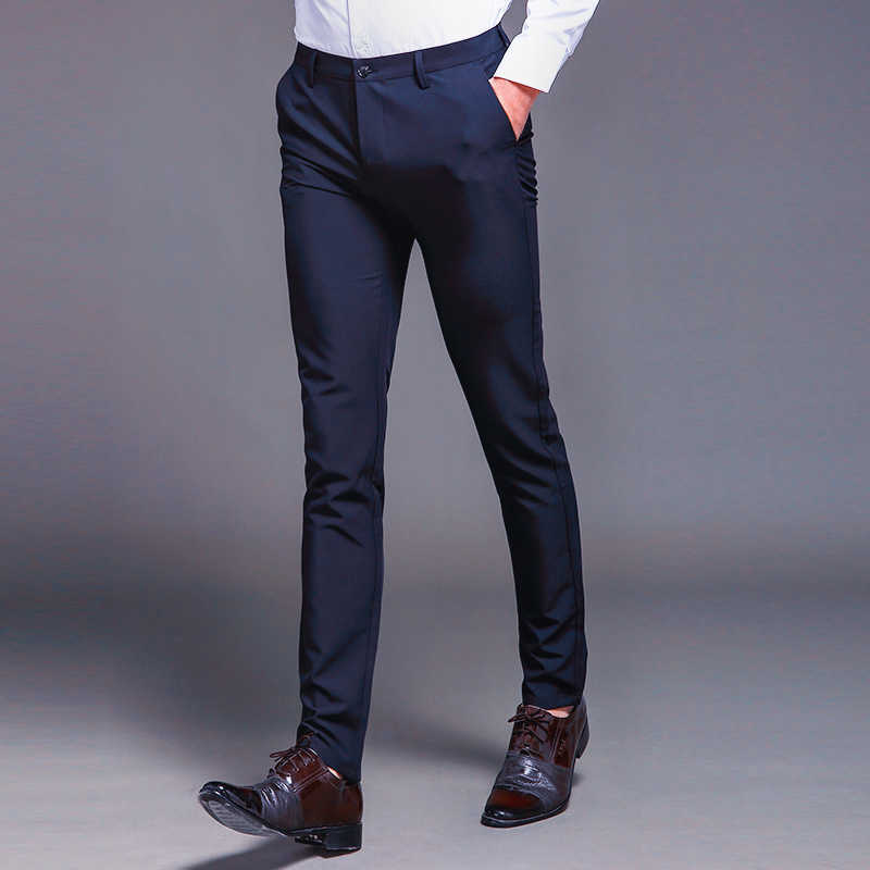 Fashion High Quality Cotton Men Pants Straight Spring and Summer Long Male Classic Business Casual Trousers Full Length Mid 210930