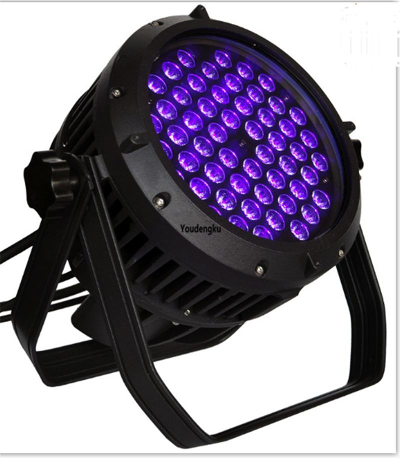 2pcs Led outdoor par dmx 512 54 x3w uv 64 par can led ip65 waterproof 54x3w led uv par light