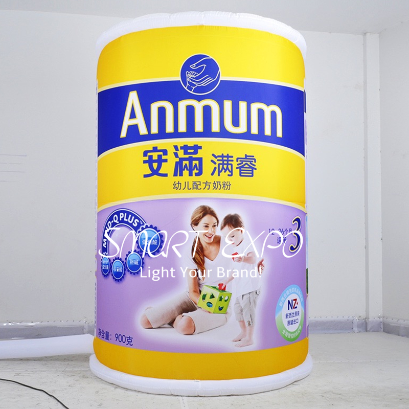 Advertising Inflatable Can Dia1.2x1.7m for Food Beverage Promotion with Custom Artwork Printing and Blower
