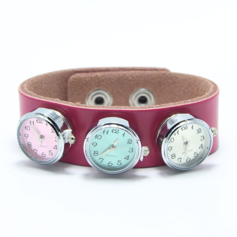 Mixs 10pcs/lot Glass Watch Snap Buttons Charms Fit 18mm/20mm Ginger Snap Bracelet Replaceable Buttons DIY Jewelry 210323