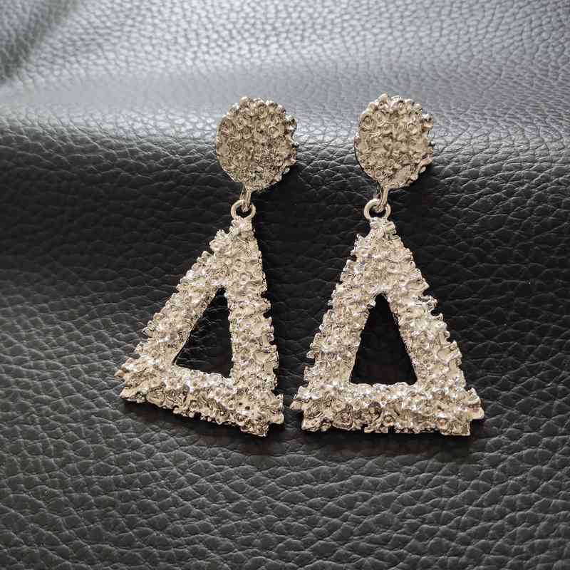Charms Ear Stud Clip Rings Cool Style Personalized Metal in Summer Women's Fashion Trend Hollowed Out Triangular Geometric