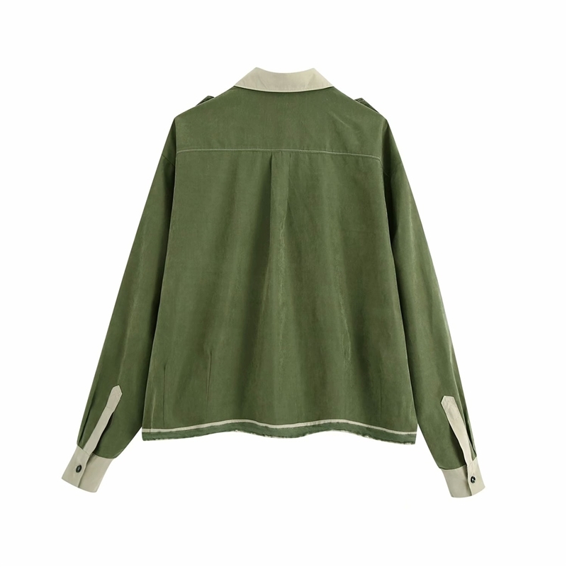 streetwear women pocket shirts fashion ladies turn down collar shirt female chic loose tops casual girls blouses 210430