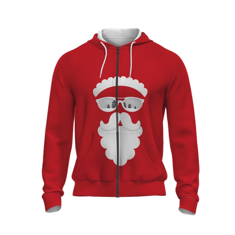 Hoodie new fashion 3D digital printing hooded zipper sweater