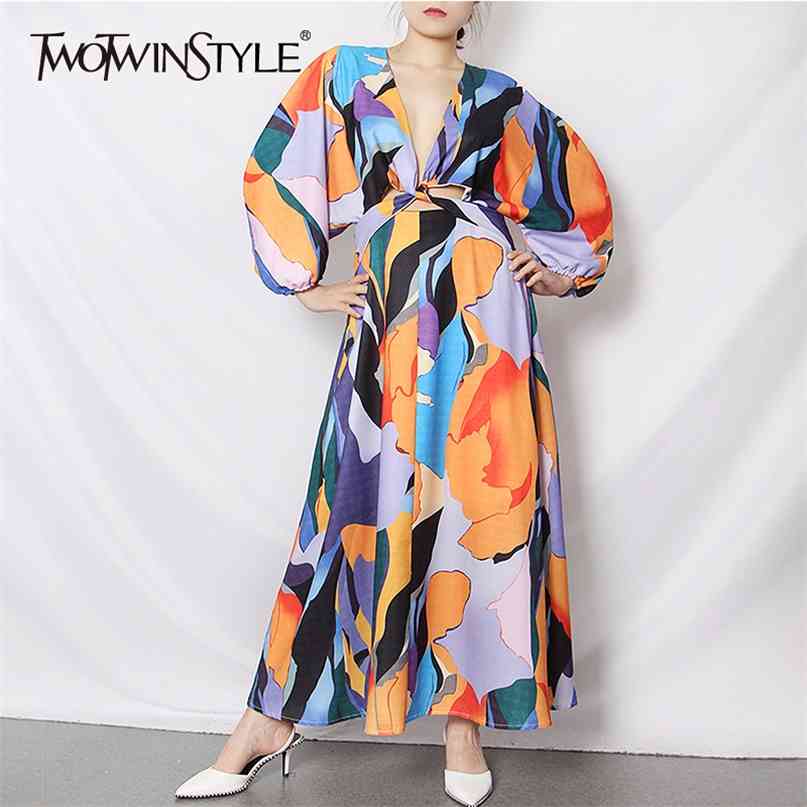 Casual Print Summer Dress Women V Neck Lantern Half Sleeve High Waist Hollow Out Hit Color Midi Dresses For Female 210520, As picture
Casual Print Summer Dress Women V Neck Lantern Half Sleeve High Waist Hollow Out Hit Color Midi Dresses For Female 210520, As picture