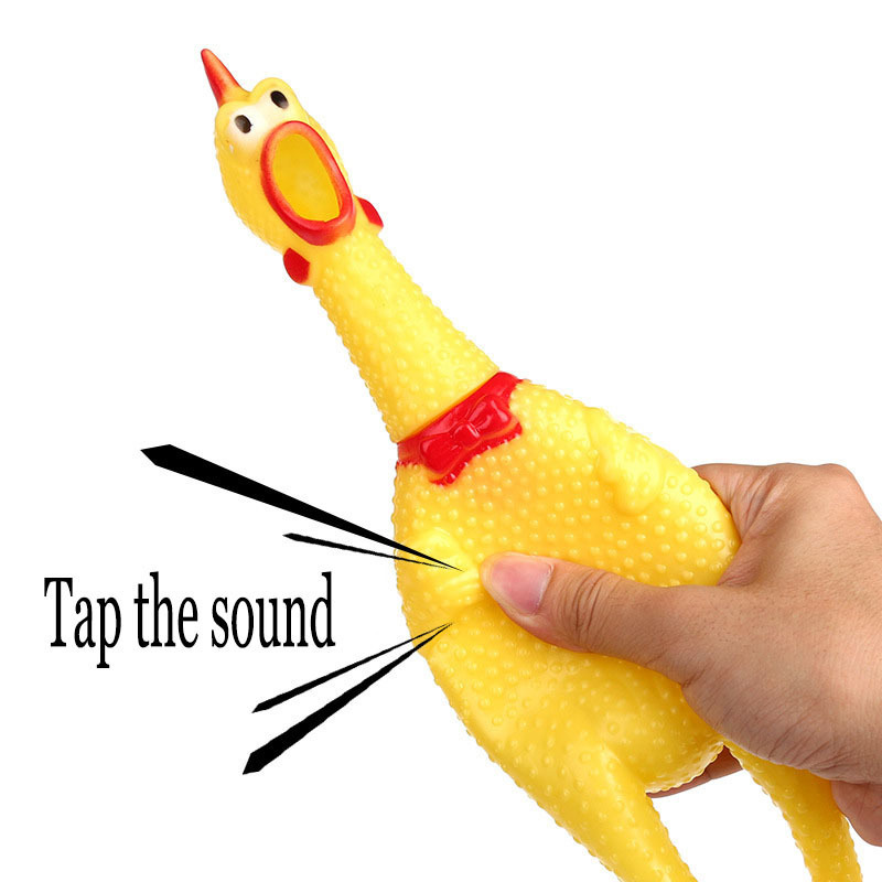 Interactive Dog Toys For Large Rubber Screaming Chicken Puppy Squeaker Pet Chew Bite Resistant S-L