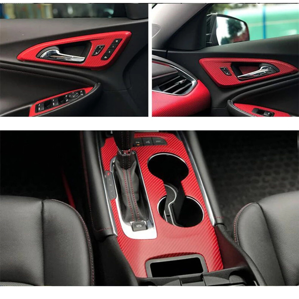 Car-Styling 5D Carbon Fiber Car Interior Center Console Color Change Molding Sticker Decals For Chevrolet Malibu XL 2016-2019