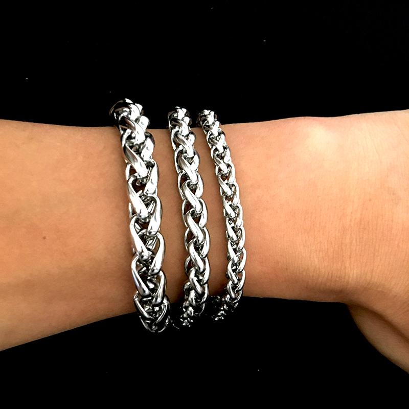 Link, Chain Minimalist Punk 6mm 8mm 10mm Stainless Steel Link Bracelets Men Boys Hiphop Rock Hand Jewelry Accessories Pulseira Armband