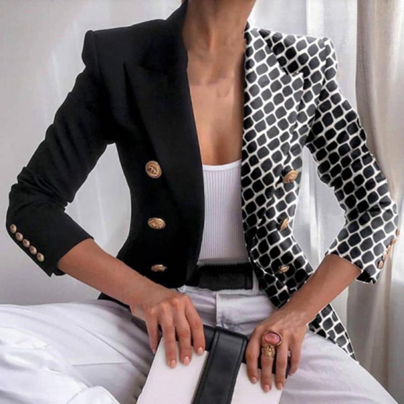 Women's Suits & Blazers Women Blazer Fashion Print Double Breasted Autumn Winter Lapel Long Sleeve Slim Jacket For Office, Yellow
Women's Suits & Blazers Women Blazer Fashion Print Double Breasted Autumn Winter Lapel Long Sleeve Slim Jacket For Office, Yellow