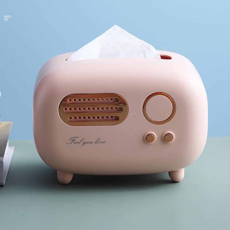 Cute Creative Radio Shaped Pumping Tissue Box Paper Holder Napkins Case Home Small Items Organizer Desktop Decoration Boxes 6878761