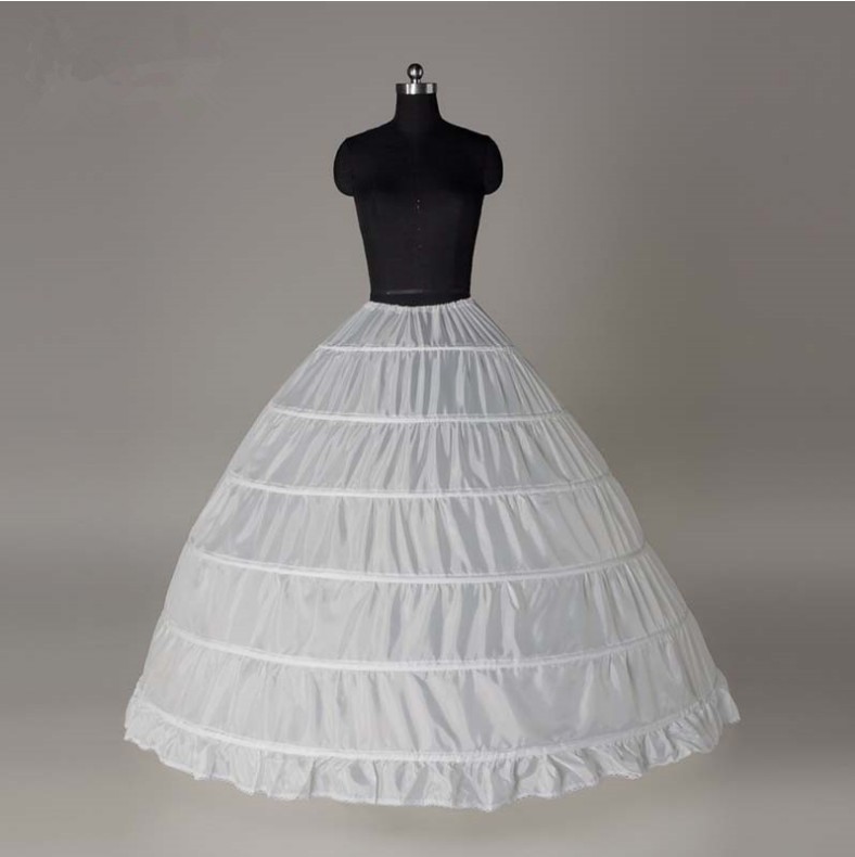 Ball Gown Large Petticoats White 6 Hoops Puffy Underskirt For Quinceanera Dress Crinoline Plus Size Bridal Wedding Accessories