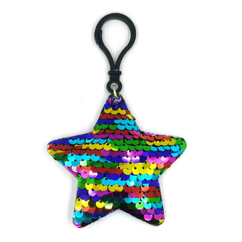 Key Rings Creative Selling Fish Scale Sequin Chain Girl Backpack Small Pendant Fashion Bag China Red Five Pointed Star
