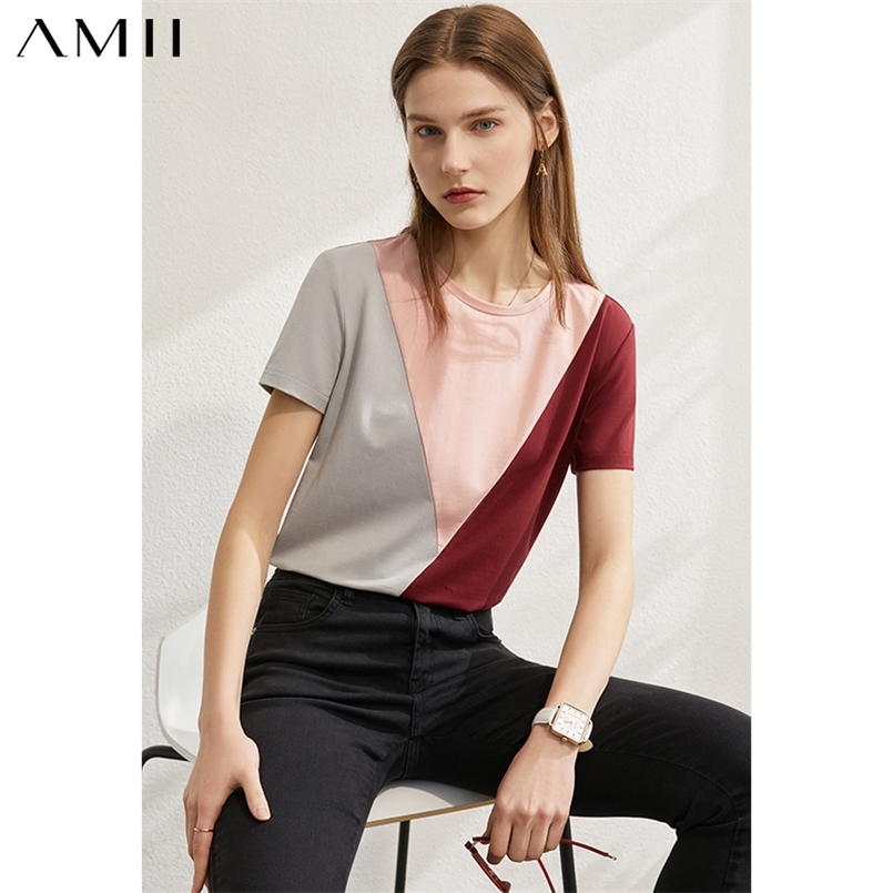 Amii Minimalism Causal Women's Tshirt Fashion Cotton Patchwork Oneck Short Sleeve Summer Tops 12170104 210708, Green
Amii Minimalism Causal Women's Tshirt Fashion Cotton Patchwork Oneck Short Sleeve Summer Tops 12170104 210708, Green