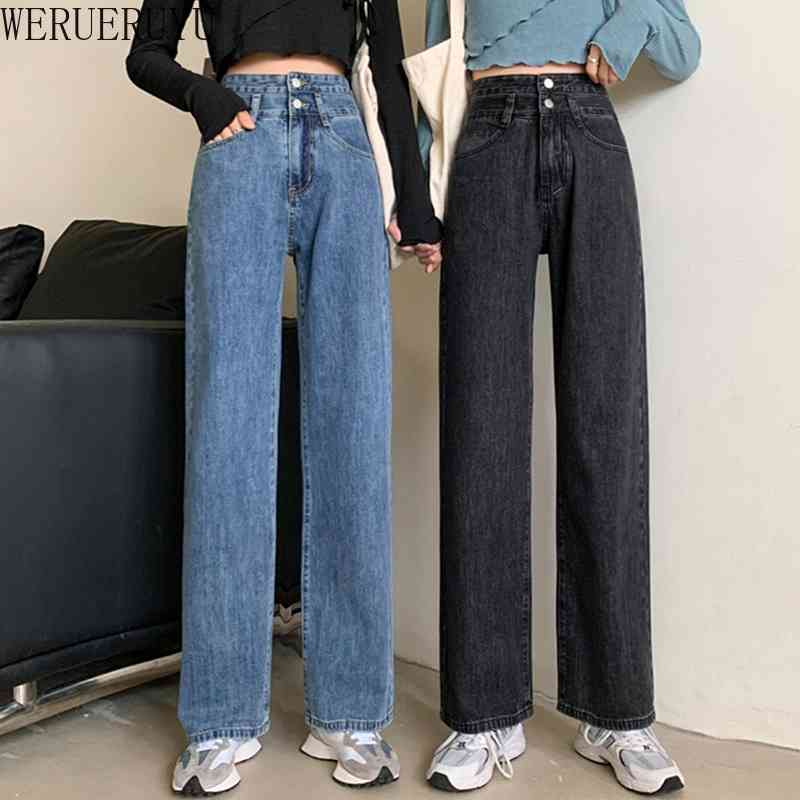 WERUERUYU Blue Denim Trousers Vintage Wide Leg Pants Women Korean Straight Long Pants High Waist Casual Loose Autumn 210608, Photo color
WERUERUYU Blue Denim Trousers Vintage Wide Leg Pants Women Korean Straight Long Pants High Waist Casual Loose Autumn 210608, Photo color