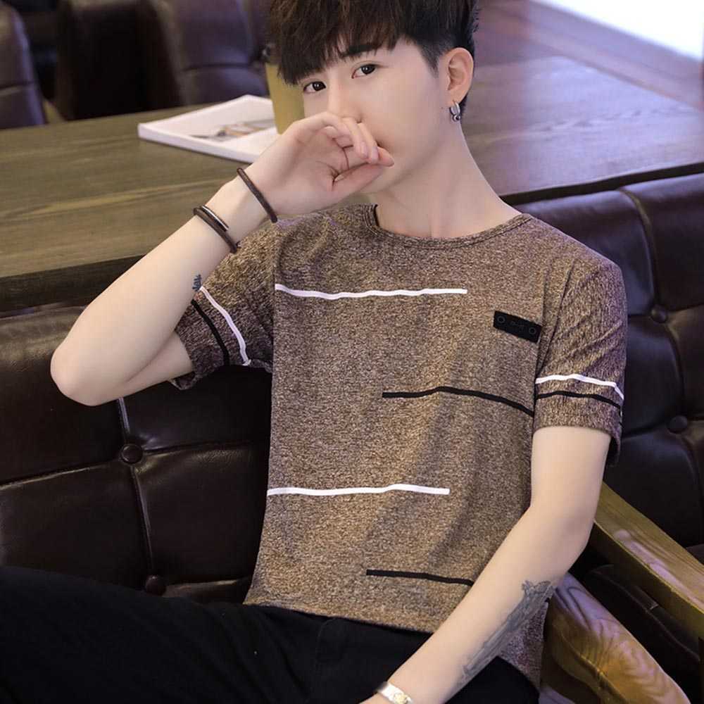 Men's t-shirt Tees Summer cotton O neck Short Sleeve Tops Men Fashion Trends Fitness tshirt Clothing B0335 210707