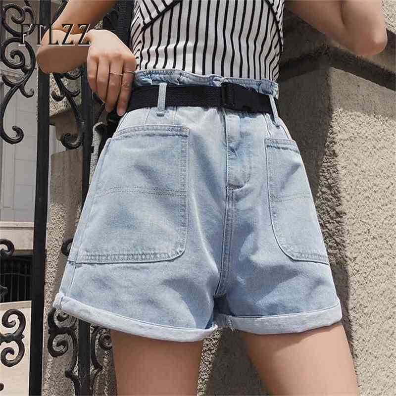 Women Vintage Big Pockets Jeans Shorts Summer Slim High Waist With Belt Blue Denim Femme Woman Causal 210525
Women Vintage Big Pockets Jeans Shorts Summer Slim High Waist With Belt Blue Denim Femme Woman Causal 210525