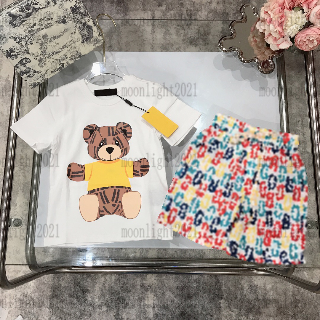 22ss boys white t shirts+ shorts sets casual bear printing sports suits cotton tracksuits short sleeve color childrens suit brand clothing cotton tees size -150, 07
22ss boys white t shirts+ shorts sets casual bear printing sports suits cotton tracksuits short sleeve color childrens suit brand clothing cotton tees size -150, 07